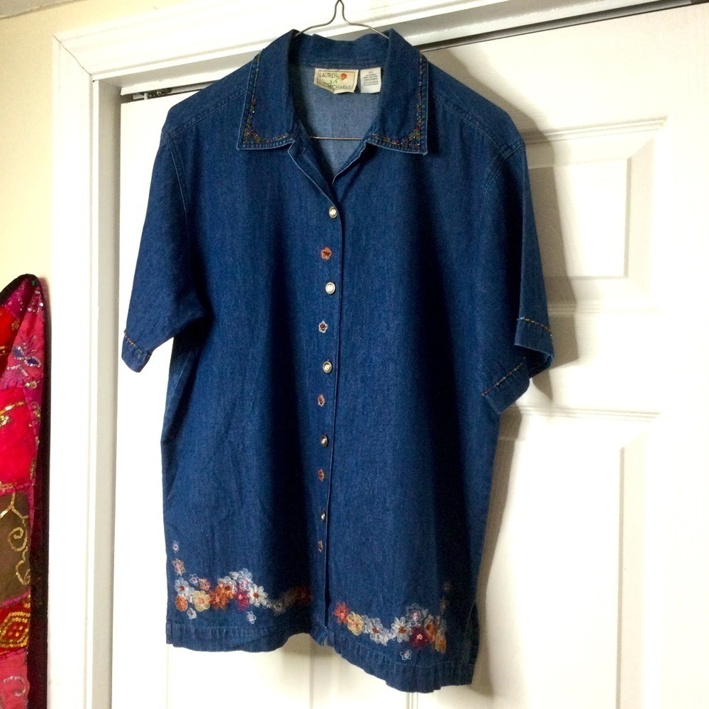 Vintage denim embellished shirt